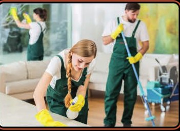 Supreme cleaning team at work in an office